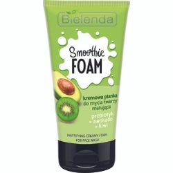 Normalizing cream-colored foam, the aroma of Avocado and Kiwi SMOOTHIE WASH, BIELENDA, 135g