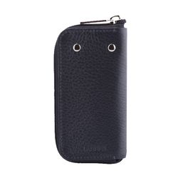 The case for keys FABULA "Brooklyn", genuine leather, stitching, zipper, 140х70 mm, blue