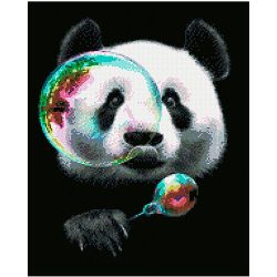 Опт-картина / Elmas mozaik, 40x50, kare rhinestones Panda