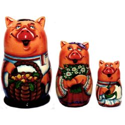 Мастерская подарков / Gift workshop / Matryoshka Pig with acorns, 13 cm.