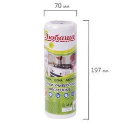 ЛЮБАША / Universal napkins in a roll 35 pcs., 20x23 cm, viscose (spunlace), 35 g / m2, white