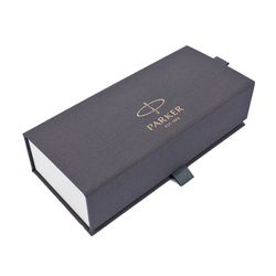 Stylo plume PARKER "Sonnet Core Stainless Steel GT", boîtier argenté, détails plaqués or, noir
