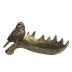 Ремеко / Suporte decorativo para pequenas coisas "Chifre de alce com um pássaro" L28W15H14 cm
