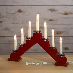 Kaemingk / Slide lamp Christian 40 * 30 cm red, 7 electric candles