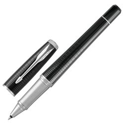 Rollerball pen PARKER "Urban Premium Ebony Metal CT", building high-gloss black lacquer with engraving, chrome, black