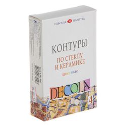Завод художественных красок «Невская палитра» / A set of contours for glass and ceramics "Decola", 4 colors