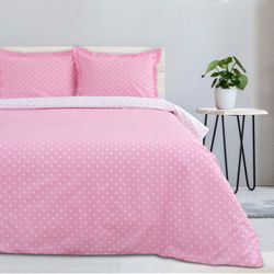 Этель / Bed linen 1,5 bd. Pink caramel, size 143x215 cm, 150x214 cm, transformer pillowcase 70x70 (50x70 cm) - 2 pcs., Poplin 125 g / m2