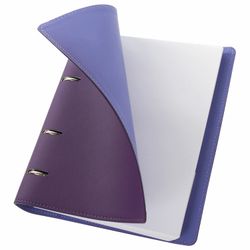 BRAUBERG / Notebook on rings A5 (180x220 mm), 120 sh., Textured leather, "Joy", violet / light violet / 2 pcs.