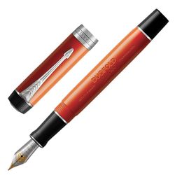 Fountain pen PARKER "Duofold Centennial Big Red Classic Vintage CT", building red, palladium details, black