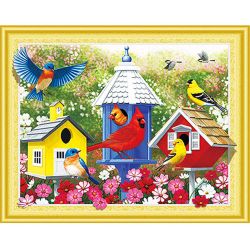 Опт-картина / Mosaico diamante 5D 40x50 Strass rotondi Uccelli