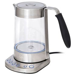 Kettle KITFORT CT-601, 1.7 litres, 2500 w, closed heating element, 4 heating modes, glass, silvery
