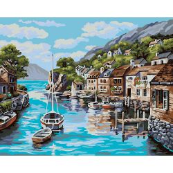 Опт-картина / Pittura per numero CAKADU 40x50 Barche al molo