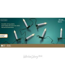 Kaemingk / Serenity Candle Festoon, 15 clips, 5.6 m, green PVC, IP20