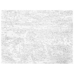 按编号 A3 绘画，TREASURE ISLAND“LONE BERTH”，带有丙烯酸颜料，纸板，刷子