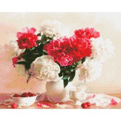 Опт-картина / Diamond mosaic, 40x50, square rhinestones Peonies