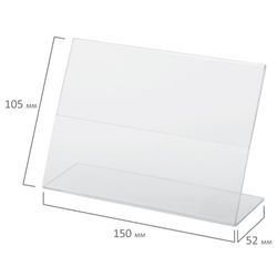 BRAUBERG / Suporte para etiqueta de preço de mesa, PEQUENO (150x105 mm), A6, horizontal, unilateral, plexiglass