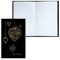 BRAUBERG / Carnet "Coeurs", 80 feuilles A5 (135x206 mm), couverture rigide, cage, film