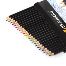 Crayons de couleur BRAUBERG "Artist line", 24 couleurs, corps noir, taillés, qualité supérieure