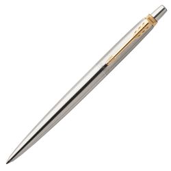 Pen gel pen PARKER "Jotter Stainless Steel GT", body silver-plated details, black