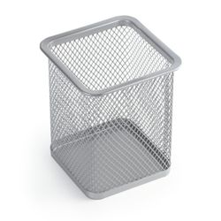 Stand organizer BRAUBERG "Germanium", metal, square base, 98х80х80 mm, silver