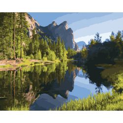 Опт-картина / Pintura por números 40x50 Forest lake
