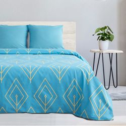 Этель / Bed linen 1.5 joint venture "Turquoise petal" 143x215cm, 150x214cm, 70x70cm-2 pieces