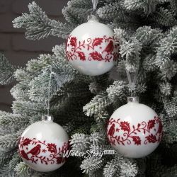 Kaemingk / Set palline in vetro Mirasole Bordo 8 cm, 3 pz