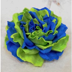 Milotto / Hairpin-brooch "Rose" lime with blue