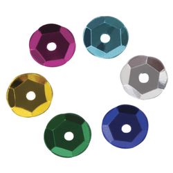 Sequins for creativity "Classic", color assorted, 6 mm, 30 grams, 5 colors, TREASURE ISLAND