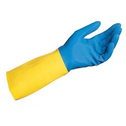 MAPA / Gloves latex-neoprene Duo Mix / Alto 405, cotton sprinkled, size 8 (M), blue / yellow