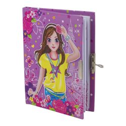 BRAUBERG / Notebook "Fashionista" SMALL FORMAT 56 sheets A6, 110x150 mm, hardcover, line, lock, sharpener, ruler, eraser, pencil, gift wrapping