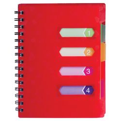 BRAUBERG / Notebook 120 sh., A5, 170x215 mm, line, comb, plastic cover, 4 dividers, "Rich" / 2 pcs.
