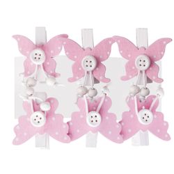 Pinzas decorativas "Mariposas", 6 piezas, 3,5 cm, surtidas, ISLA DE LOS TESOROS
