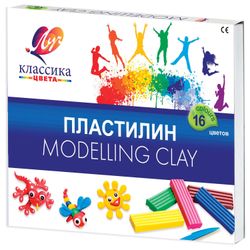 Clay classic BEAM "Classic" 16 colors, 320 g, with stack, carton