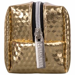 Pencil case-cosmetic bag BRAUBERG, glossy, soft, "Celebrity Gold", 21х5х6 cm