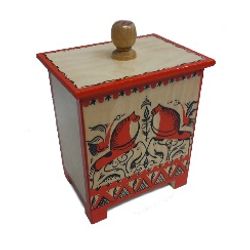 Беломорские узоры / Box wooden "Mezenskaya Rospis" 16 cm