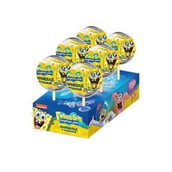 Конфитрейд / SPONGE BOB Fruit jelly with a toy in a plastic ball on a stick 1kor * 12bl * 6pcs, 10g.