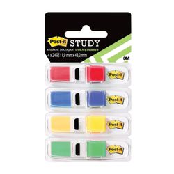Bookmark adhesive POST-IT Study, plastic, 12 mm 4 colours x 24 PCs.