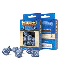 GamesDealer / Set di dadi RPG Pathfinder "Hell's Rebels", blu-bianco