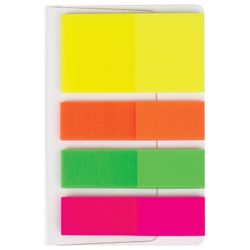 STAFF bookmarks, adhesive, plastic, 45х12 mm x 3 colors + 45х25 mm x 1 color, 25 sheets