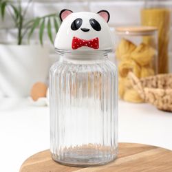 Доляна / Doliana / Bank for bulk products "Panda", 1300 ml