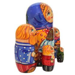 Matryoshka "Village holiday", 5 dolls