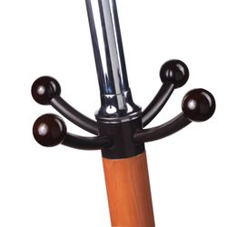 BRABIX / Hanger-rack "CR-318", metal / marble, 1.8 m, on a disc with a diameter of 36 cm, 5 hooks + 4 additional, walnut