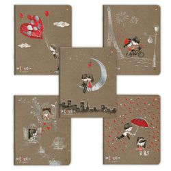 Альт / Notebook A5, 48 sh., Staple, cage, foil, hot stamping, selective varnish, "ROMANTIC NEW" / 10 pcs.