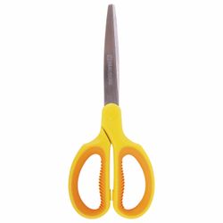Scissors BRAUBERG "Extra" 185 mm, classic shape, ribbed rubber inserts, orange-yellow
