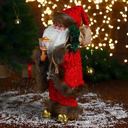 Зимнее волшебство / Doll "Santa Claus in a sweater and a fur coat with brown fur"