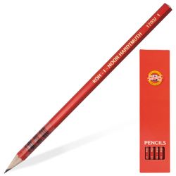 黑色铅笔 KOH-I-NOOR，1 支，“Alpha”，B，无松紧带，红色笔身，削尖