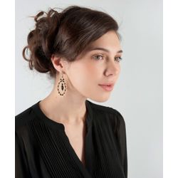 Lace earrings "the Countess de Monsoreau" gold with black