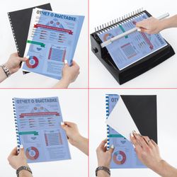 装订用塑料盖，A4，SET 100 个，150 微米，透明蓝色，OFFISMAG