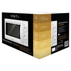 VEKTA MS720AHW microwave oven, 20 litre volume, 700 watt power, mechanical control, timer, white
